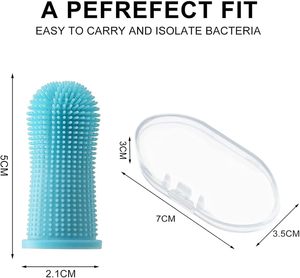 แปรงสีฟันซิลิโคน 360 องศาสำหรับสุนัขและแมว แปรงทำความสะอาดขนสัตว์เลี้ยงแบบนุ่ม แปรงสีฟันนิ้วซิลิโคนสำหรับสัตว์เลี้ยง - Product Image 3