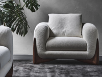 Fauteuil de salon moderne et minimaliste pour hôtel ou villa, base en bois massif, confortable, rembourré, canapé simple