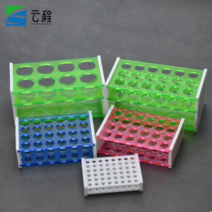 ชั้นวางหลอดทดลองพลาสติกสำหรับหลอดเซนทริฟิวจ์และหลอดทดลอง ขนาด 50 มล. 8 ช่อง, 15 มล. 18 ช่อง, 5 มล. 24 ช่อง, 0.2 มล. 48 ช่อง อุปกรณ์ห้องปฏิบัติการ - Product Image 2