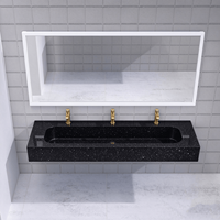 Lavabo mural moderne en acrylique à surface solide multi-vasques pour écoles maternelles, écoles et toilettes publiques