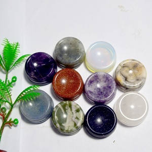 HZ Venta al por Mayor de Bases para Esferas de Gemas con Grabado Temático de Cristal Natural para Decoración del Hogar, Adorno Navideño, Base para Esfera de Piedra Preciosa Mini, Ángel - Product Image 1