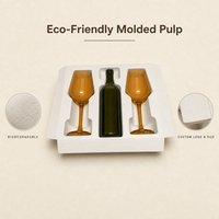 Boîte à vin en pulpe moulée, insert biodégradable, emballage personnalisé avec logo pour le vin