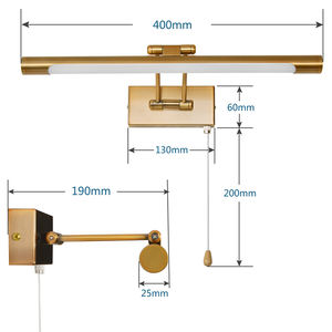 Led <b>Wall</b> Mirror <b>Light</b> 15W 50CM Makeup Bathroom <b>Light</b> Fixtures <b>Chrome</b> Color Led Mirror Front <b>Light</b>/Vanity <b>Light</b>/Makeup <b>Light</b> - Product Image 1
