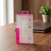 Boîte pliante en PVC recyclable personnalisée avec fenêtre, étui transparent pour téléphone portable avec impression en relief