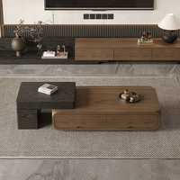 Table basse moderne minimaliste en noyer durable pour petit salon, mobilier écologique pour la maison