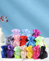 Pochette de Qualité Supérieure à Logo Personnalisé, Couleur Bonbon, en Soie Satinée, avec Cordon, Sac à Bijoux Anti-Poussière