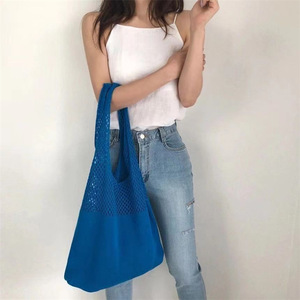 Nouveau sac fourre-tout en tricot ajouré uni, grande capacité, polyvalent, pour femme, à porter à l'épaule ou en bandoulière, idéal pour les sorties quotidiennes décontractées - Product Image 5
