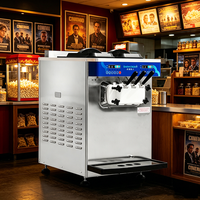 Machine à glace molle commerciale 3 en 1 de comptoir avec pasteurisation pour café et restaurant