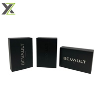 Boîtes en carton personnalisées noires avec couvercle UV, insert en mousse découpé et lamination mate pour emballage d'électronique grand public
