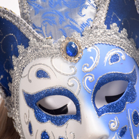Masque de fête de mascarade intégral, masque vénitien de luxe, masque de carnaval, accessoire artisanal pour fête costumée