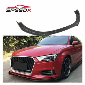Pour <span class=keywords><strong>Audi</strong></span> <span class=keywords><strong>A3</strong></span> 8V, kit carrosserie de mise à niveau RS3, lèvre avant <span class=keywords><strong>A3</strong></span> 2017 <span class=keywords><strong>2018</strong></span>, lèvre de pare-chocs avant en fibre de carbone - Product Image 1