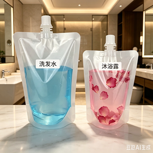 Custom <b>Material</b> Outdoor Essential 200ml Stand Spout Pouch Simple Use Custom Bag For Self Driving Tour Cosmetic Bag - Product Image 6