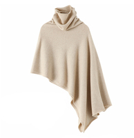 Écharpe triangulaire tricotée surdimensionnée Écharpe en cachemire beige Châle Automne et Hiver Femmes Poncho Châle Cape en cachemire