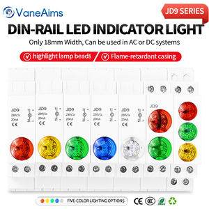 Lâmpada Indicadora de Sinal LED de Alta Luminosidade para Montagem em Trilho DIN 12V24V230V Vermelha Verde ROHS CE ODM - Product Image 1