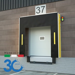 Sello Mecánico Duradero para Muelle SG.600 W3460xH3400xD600mm de Aluminio y PVC Amarillo/Negro, Mejora la Eficiencia de la Bahía de Carga, Hecho en Italia TM - Product Image 1