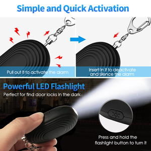 Nữ khẩn cấp an toàn cá nhân Keychain báo động độ nhạy cao 130dB ABS Vật liệu xách tay ROHS chứng nhận hộp màu - Product Image 4