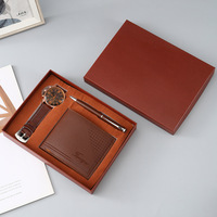 Set de Regalo que Incluye Reloj de Cuarzo, Bolígrafo y Cartera, Ideal para Apreciación al Cliente, Premios Corporativos y Pedidos Promocionales para Festivales