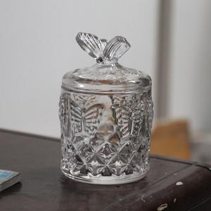 Gelas Kristal Bentuk Kupu-kupu untuk Permen dengan Tutup, Stoples Lilin Kaca, Wadah Penyimpanan Gula, Perhiasan, dan Kapas - Product Image 5
