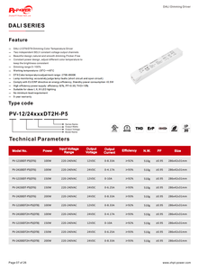 ไดรเวอร์ LED ปรับหรี่แสงได้ 100W 150W 200W DALI 2 DT6 DT8 แรงดันคงที่ IP20 แหล่งจ่ายไฟ LED แบบเดี่ยว 220-240V AC-DC 12V 24V - Product Image 5