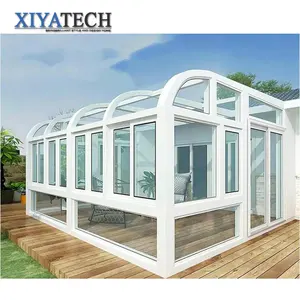 XIYATECH personnalisé 10x12 12x20 autoportant maison en verre à faible émissivité 4 saisons solarium véranda en aluminium sunrooms