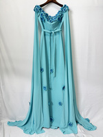 Robe de bal sirène longue noire A12627 avec strass, taille naturelle respirante, robe de soirée