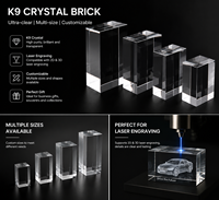 HBL Blocs de cristal K9 vierges en gros pour gravure laser, cube 3D en verre de cristal avec emballage boîte cadeau noire