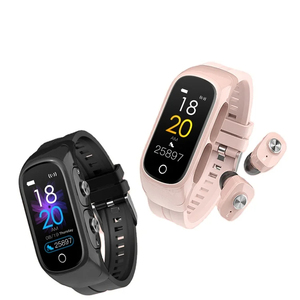 M1 N8 Sport Smart Watch Band Bracelet With Earphone Heart Rate Monitor Smart Wristband Women Long Time Standby <b>Wireless</b> Earbuds - Product Image 1