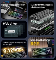 Clavier mécanique à commutateurs magnétiques Attack Shark X68PRO HE Tri-mode sans fil/filaire 8k 0,01 mm pour jeux Esport