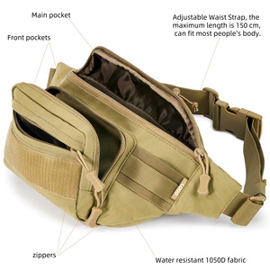 Marsupio Tattico da <span class=keywords><strong>Uomo</strong></span> Impermeabile Borsa EDC da Cintura Borsa da Vita Tattica per Escursionismo Campeggio Pesca con Chiusura a Cerniera - Product Image 5