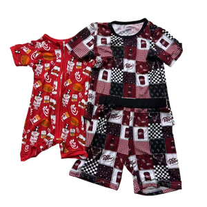 ชุดนอนมีซิปสำหรับเด็กผู้ชายเด็กผู้หญิงผ้าไผ่พิมพ์ลายสำหรับฤดูร้อน - Product Image 4