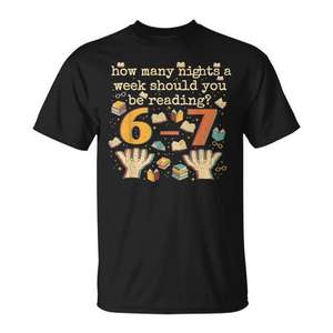 Camiseta retro Reading 67 Six Seven Meme Teacher Book Lover - Product Image 1