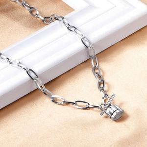 HipHop Lock <b>Shape</b> Necklace Pendant Stainless Steel Choker for Party Pendant Necklace - Product Image 5