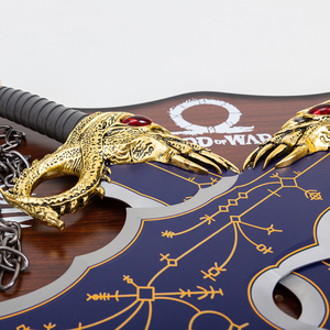 Set de Réplicas de las Espadas del Caos de God of War Ragnarok de 53 cm, Espada Azul con Patrón de Runas Doradas, Placa de Exhibición para Montar en la Pared - Product Image 6
