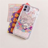 Coque Bling Cartoon 3D Dynamique Luxe 14 avec Paillettes Liquides Transparente Souple TPU+PC Antichoc Étanche avec Support pour /