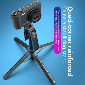 Aleación de aluminio 1,8 m de altura Transmisión en vivo Trípode de piso Soporte Selfie Stick Cuadripod Tetrapod Selfie Stick con anillo de luz - Product Image 5