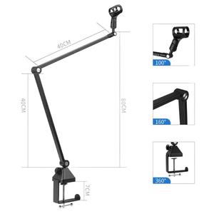 Soporte de escritorio de micrófono <span class=keywords><strong>Neumann</strong></span> azul ajustable Suspensión de brazo de tijera plegable de metal con pantalla de micrófono - Product Image 3