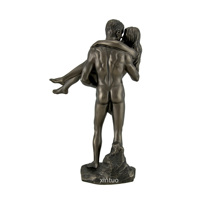 Escultura de bronce antiguo desnudo pareja modelo de hierro chapado moderno interpretación fuerza de amor para regalos recuerdos moda