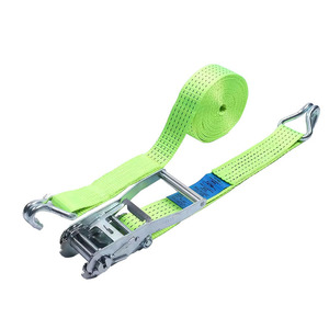Heavy Duty 2 "5T Groen Wit Zink Lange Steel Gesp Polyester Ratel Vastbinden Riem Met Dubbele J Haak Voor Vrachtcontrole - Product Image 5