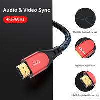 Câble HDMI 2.0 plaqué or 24 carats, 4K 18 Gbps, blindage tressé, gaine en PVC noire, pour moniteur, projecteur, HDTV, ordinateur, lecteur DVD