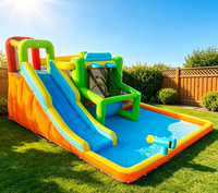 Château gonflable personnalisé avec toboggan aquatique, vente en gros, logo personnalisé, thème, certifié CPC, installation facile, pour entreprises de location