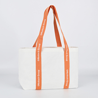 Sac fourre-tout personnalisé avec logo imprimé, motif dessin animé, 12 oz, toile épaisse, poignée large en sangle, pour courses, usage quotidien, boutique