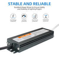 Alimentation LED étanche IP67 24V 60W à tension constante pour éclairage extérieur de bandes LED et aménagements paysagers