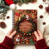 Carnet A5 pour liste de cadeaux de Noël, papier offset, reliure spirale, en anglais, cahiers de haute qualité, impression de livres en papier