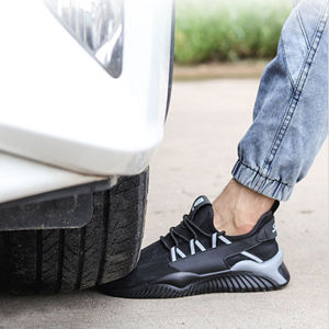 Zapatos de Seguridad Industriales de Moda para Hombre, Ligeros, con Puntera de Acero, Negros, Botas de Trabajo - Product Image 4