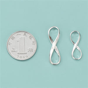 Breloque numéro 8 <span class=keywords><strong>E609</strong></span> avec anneau de saut permanent s925 en argent sterling cz pendentifs à breloques pour bijoux bricolage - Product Image 2