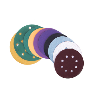 <span class=keywords><strong>Papier</strong></span> abrasif en oxyde d'aluminium céramique violet de 5 pouces/100 mm avec crochet et boucle pour le ponçage de la peinture humide et du bois gras - Product Image 3