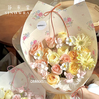 Kertas Pembungkus Bunga SINOWRAP Hari Valentine Baru 35*50cm Gaya Pastoral Korea untuk Buket Bunga