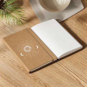 Diario Personalizzato Celestial Sun Moon A5, Taccuino in Pelle PU di Alta Qualità con Elastico, Colore Cammello, Regalo - Product Image 2