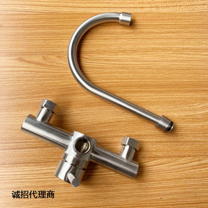 Robinet de cuisine Himans en acier inoxydable 304, 2 poignées, montage mural, design moderne, installation facile, XMS-5501 - Product Image 1