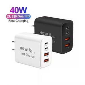 40w fast charging travel <b>adapter</b> 2a+2c mobile phone wall charger us eu uk <b>plug</b> 4 in 1 usb <b>type</b> <b>c</b> charger <b>adapter</b> - Product Image 1